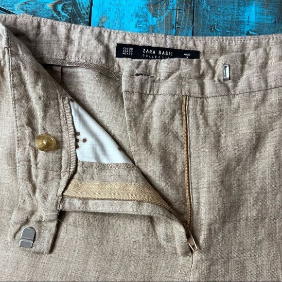 Zara Tan Lightweight Cropped Pants Size 6 - Picture 6 of 10
